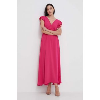 Artigli rochie culoarea roz, maxi, evazati