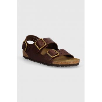 Birkenstock sandale de piele Milano Bold Gap culoarea maro, 1023595