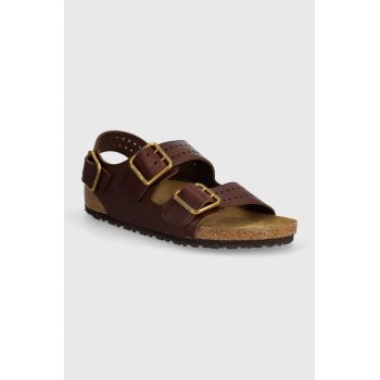Birkenstock sandale de piele Milano Bold Gap barbati, culoarea maro, 1023595