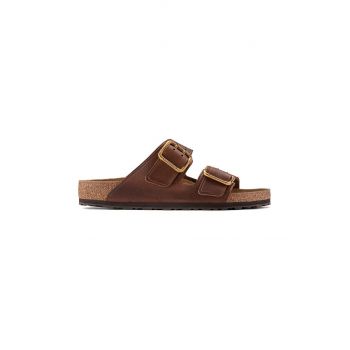 Birkenstock slapi de piele Arizona Bold Gap barbati, culoarea maro, 1022605 de firma originali