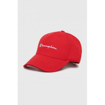 Champion șapcă de baseball din bumbac culoarea roșu, cu imprimeu 805973 ieftina