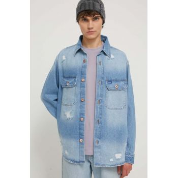 HUGO Blue geacă din denim bărbați, de tranziție 50513856