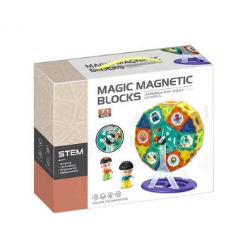 Joc Constructie Magnetic - Magic Set Roata 71 Piese, Cypress Toys, 3 ani+ la reducere