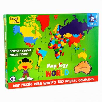 Puzzle Educativ din Spuma EVA - Harta Lumii, Imagimake, 4 ani+