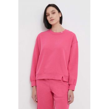 United Colors of Benetton bluza femei, culoarea roz, neted ieftin
