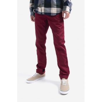 Vans pantaloni Authentic Chino culoarea roșu, fit chinos, medium waist VN0A5FJ7ZBS-red de firma originali