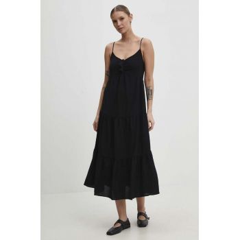 Answear Lab rochie culoarea negru, maxi, evazati