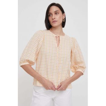Barbour bluza din bumbac femei, culoarea bej, modelator de firma originala