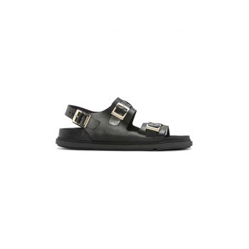 Birkenstock sandale de piele Cannes femei, culoarea negru, 1023955
