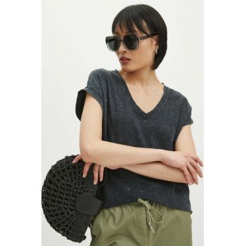 Medicine tricou din bumbac femei, culoarea gri ieftin