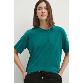 Medicine tricou din bumbac femei, culoarea verde