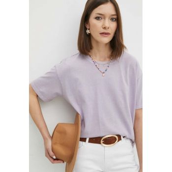 Medicine tricou din bumbac femei, culoarea violet