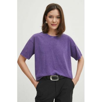 Medicine tricou din bumbac femei, culoarea violet