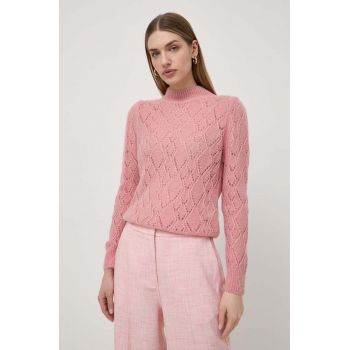 Morgan pulover din amestec de lana femei, culoarea roz de firma original
