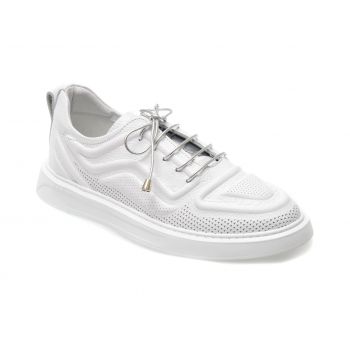 Pantofi casual GRYXX albi, 495123, din piele naturala de firma originala