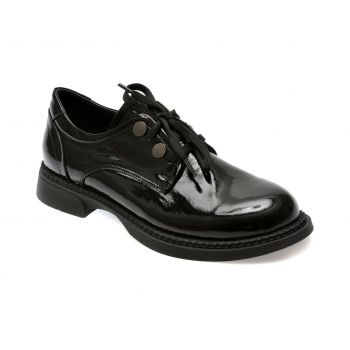 Pantofi casual GRYXX negri, 220575, din piele naturala lacuita