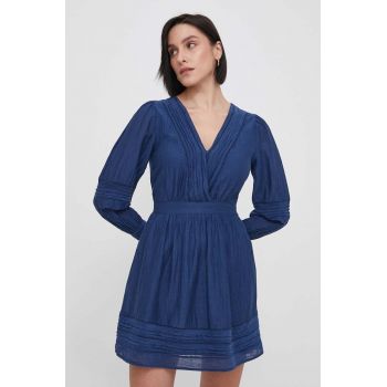 Pepe Jeans rochie culoarea albastru marin, mini, evazati ieftina