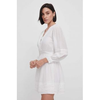 Pepe Jeans rochie culoarea bej, mini, evazati