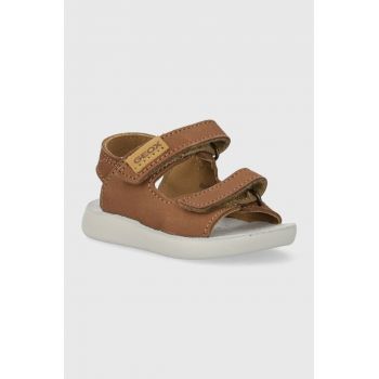 Geox sandale din piele pentru copii SANDAL LIGHTFLOPPY culoarea maro de firma originale