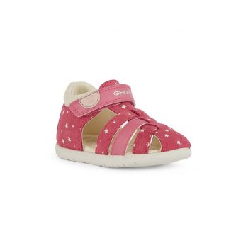 Geox sandale din piele pentru copii SANDAL MACCHIA culoarea roz de firma originale