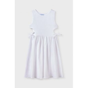 Mayoral rochie fete culoarea alb, mini, evazati ieftina