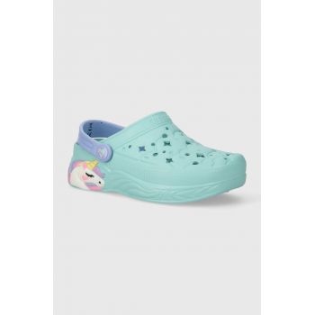 Skechers slapi copii UNICORN DREAMER culoarea turcoaz ieftini