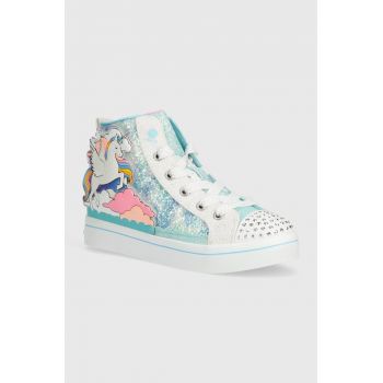 Skechers tenisi copii TWI-LITES 2.0 ENCHANTED UNICORN culoarea turcoaz ieftini