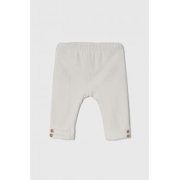 United Colors of Benetton pantaloni bebe culoarea alb, neted de firma originali