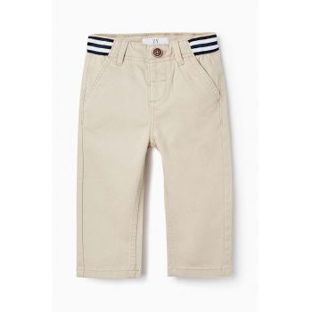 zippy pantaloni bebe culoarea bej, neted