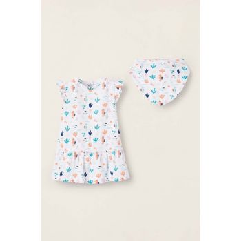 zippy rochie din bumbac pentru bebeluși culoarea alb, mini, drept ieftina