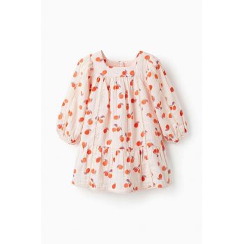 zippy rochie din bumbac pentru bebeluși culoarea roz, mini, evazati