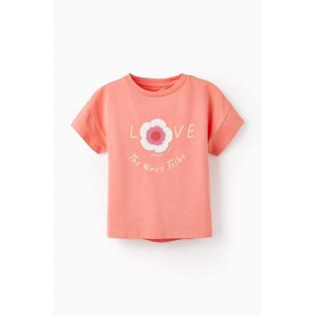 zippy tricou de bumbac pentru copii culoarea portocaliu
