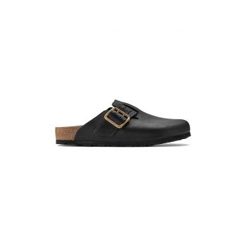 Birkenstock slapi de piele Boston Bold Gap barbati, culoarea negru, 1022577 de firma originali