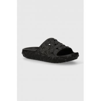 Crocs papuci Classic Geometric Slide V2 femei, culoarea negru, 209608 ieftini