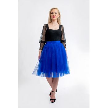 Fusta Tulle Albastru Scurta By Malika Fashion