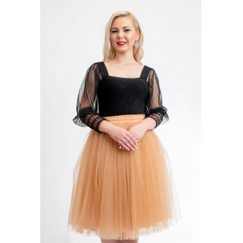 Fusta Tulle Nude Scurta By Malika Fashion