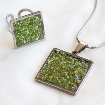 Set bijuterii peridot SQUARE