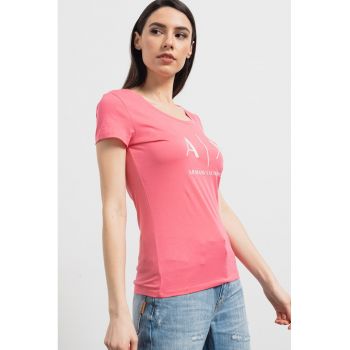 Tricou slim fit cu imprimeu logo