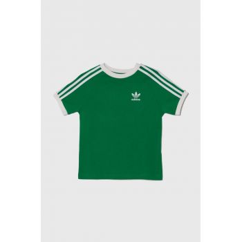 adidas Originals tricou de bumbac pentru copii culoarea verde, cu imprimeu