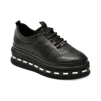 Pantofi casual GRYXX negri, 251218, din piele naturala de firma originala