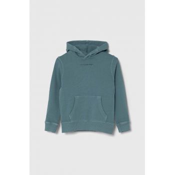 Pepe Jeans hanorac de bumbac pentru copii NEW DAVIDE HOODIE cu glugă, cu imprimeu