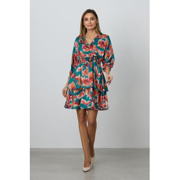 Rochie Sevda Turcoaz Multi ieftina