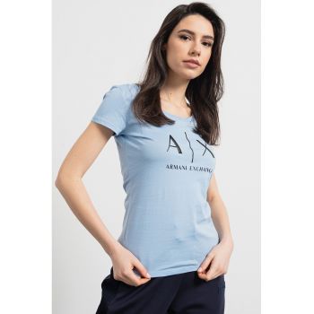 Tricou slim fit cu imprimeu logo