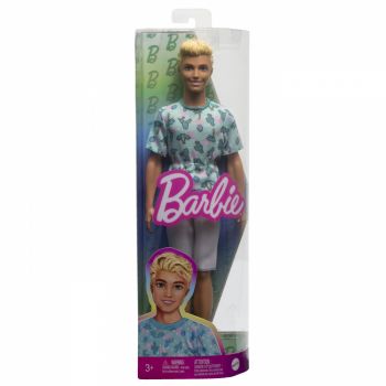 Barbie Papusa Baiat Fashionistas Blond Cu Tricou Cu Imprimeu Cu Cactusi