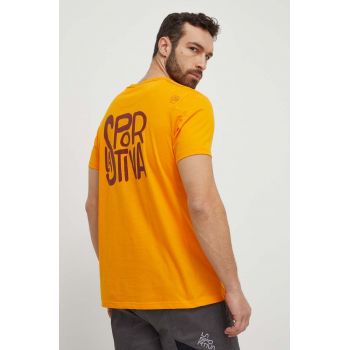 LA Sportiva tricou Back Logo barbati, culoarea portocaliu, cu imprimeu, F04102102 de firma original