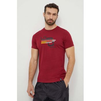 LA Sportiva tricou Stripe Cube barbati, culoarea bordo, cu imprimeu, N98320320 ieftin
