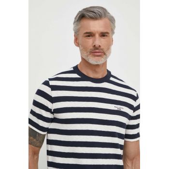 Marc O'Polo tricou din bumbac barbati, culoarea albastru marin, modelator de firma original