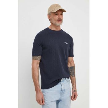 Marc O'Polo tricou din bumbac barbati, culoarea albastru marin, neted ieftin