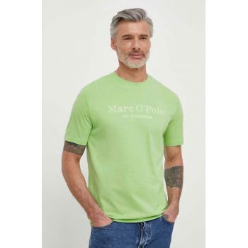 Marc O'Polo tricou din bumbac barbati, culoarea verde, cu imprimeu ieftin