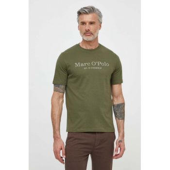 Marc O'Polo tricou din bumbac barbati, culoarea verde, cu imprimeu de firma original